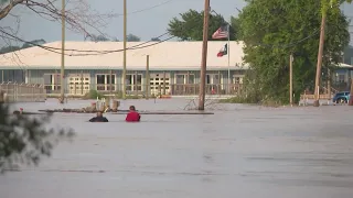 San Jacinto River still blocking roads in Channelview area