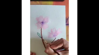 Watercolor flowers/ easy flowers painting/ beginners Watercolor art