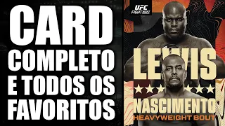 BRASILEIRO NA LUTA PRINCIPAL! CARD COMPLETO E TODOS OS FAVORITOS UFC LEWIS VS NASCIMENTO