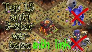 Best Top 15 Th10 anti-3 star war and trophy push base with links