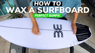 THE ULTIMATE GUIDE TO WAX YOUR SURFBOARD! (PERFECT BUMPS)