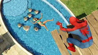 GTA 5 Spiderman Ragdolls (Water Jumps & Fails Funny Moments) Vol.7