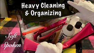 ASMR Cleaning & organizing heavy plastic bag with Latex gloves (Soft Spoken) Rummaging/Sorting