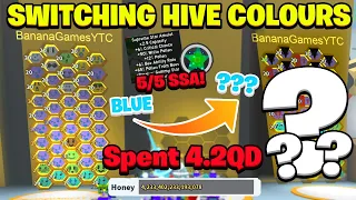 I Switched Hive Colours in Bee Swarm Simulator... (RIP Blue Hive)