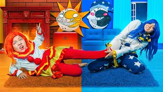 One color 24 hours Sundrop and Moon FNAF! My sister and I were cursed and now we are Sun and Moon!