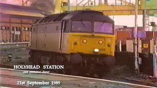 BR in the 1980s Holyhead Station + Container Depot on 21st September 1989