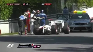 F1 2011 Canada FP2 Kobayashi Crashes