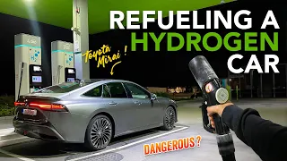 How to fuel a HYDROGEN car - 2022 Toyota Mirai (182 hp) | POV drive | ASMR | 4K