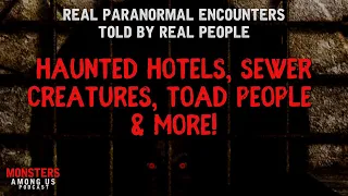 TRUE PARANORMAL STORIES, HAUNTED HOTELS, SEWER CREATURES, TOAD PEOPLE & MORE!