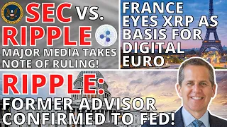 XRP Ripple news today 💰 Ex-Ripple Adviser Confirmed to Fed, France Eyes XRP as Digital Euro Basis