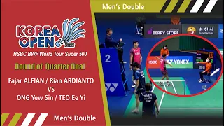 Fajar ALFIAN / Muhammad Rian ARDIANTO VS ONG Yew Sin / TEO Ee Yi #KoreaOpen #Badminton #Indonesia