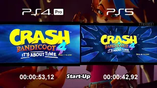 Crash Bandicoot 4 - PS5 Vs PS4 Pro Load Time Comparison