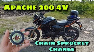 TVS Apache RTR 200 4V Chain Sprocket Change || Replacement Cost ?