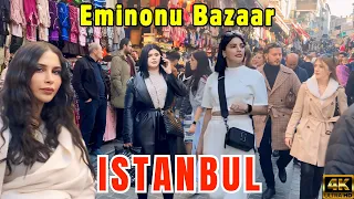 🇹🇷 Istanbul Old Bazaar Eminonu Bazaar Sirkeci to Grand Bazaar Turkey 4K