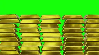 4K Green Screen Gold Bars Filling Screen | Free Footage