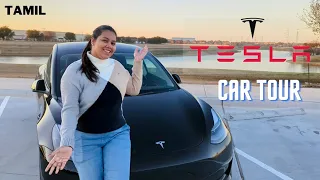 Our new car 🤩TESLA Model 3 - Detailed Tour | தமிழ் | Complete features in Tamil