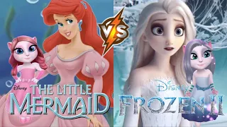 My Talking Angela 2  VS The Little Mermaid Ariel VS Frozen of ELSA || cosplay