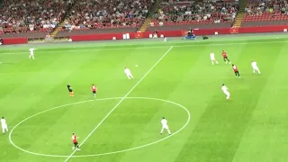 Man Utd rashford first goal of the match against ac Milan from stands