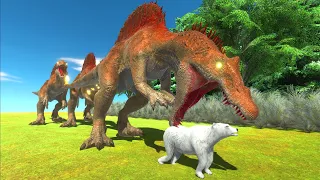 Escape from carcharodontosaurus in dangerous forest - Animal Revolt Battle Simulator