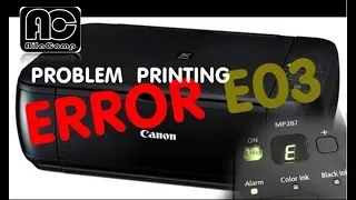 Solution Error E03, open the paper output tray, Canon MP287