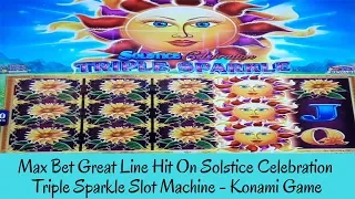 MAX BET GREAT LINE HIT ON SOLSTICE CELEBRATION TRIPLE SPARKLE SLOT MACHINE - SunFlower Slots