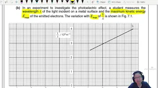 22.1e Ex2 ON11 P43 Q7 Inverse Wavelength Graph | A2 Quantum Physics | Cambridge A Level Physics