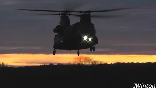 Beautiful sunset RAF Chinook landing (HD50fps)