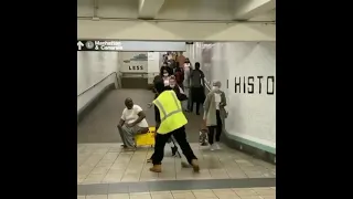 Guy shits in Mop Bucket