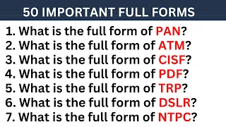 50 Most Important GK Full Forms | Full form General Knowledge | Full Form GK | GK Square