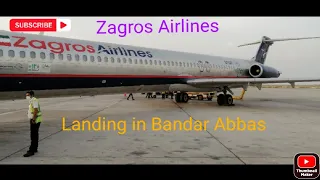 zagros Airlines MD 82 EP-ZAF landing in Bandar abbas