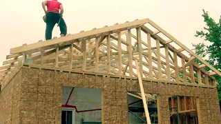 16 X 24 SIMPLE CABIN EXTENSION - STRAPPING ROOF FOR METAL