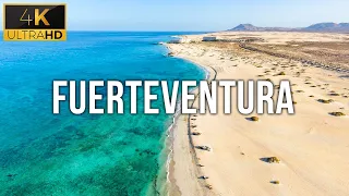 FLYING OVER FUERTEVENTURA 4K - Relaxing Music Along With Beautiful Aerial Videos - 4K Video Ultra HD