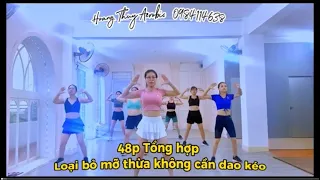 48p Aerobic Tổng hợp giảm mỡ toàn thân tại nhà| Eo sau+ Giật bụng+ Thư giãn| Hoàng Thủy Aerobic 44