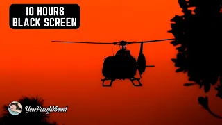 Night HELICOPTER Flight Sound | Interior HELICOPTER Ambience - 10 Hours White Noise Black Screen