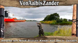 Angeln am Nord Ostsee Kanal auf Aal u Zander