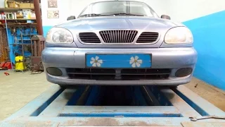 Daewoo Lanos. вытяжка рамки радиатора. регулировка зазоров.