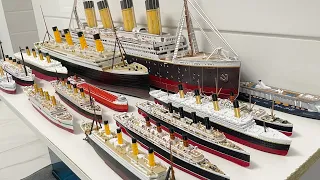 Titanic Model Sinking #5 and Review of All Model Ships, Titanic, Britannic, Mauretania, Carpathia
