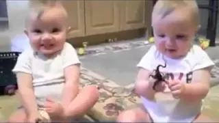 Twin Babies Imitating Their Moms Sneezing