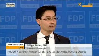 Philipp Rösler (FDP) zum Wahlausgang in Niedersachsen - VOR ORT vom 20.01.2013