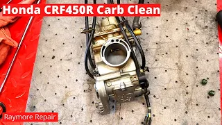 Honda CRF450 Carburetor Cleaning. Cleaning the Carburetor On a Honda CRF450R Dirt Bike.