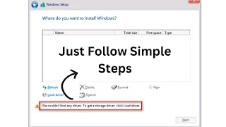 We Couldn't find any drives  to get a storage driver, click load driver