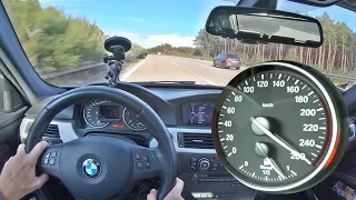 BMW 330d E90 Autobahn POV Acceleration no speed limit - top speed test