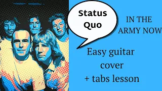 Tutorial - Status Quo - In the army now Easy Guitar cover Playalong