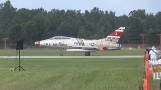 USAF F-100 Super Sabre LOUD Takeoff from Willow Run Airport