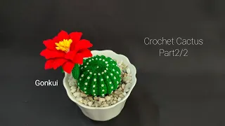 Crochet flowers |Crochet Cactus Part 2/2. #crochetflower #crochet #tutorial #diycraft #floraldesign