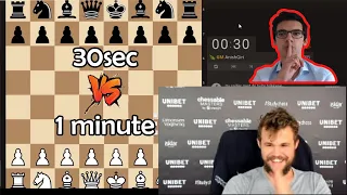 Magnus Carlsen Gets TROLLED by Anish Giri in a 1 min game #Chess