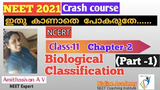 NEET 2021/ CLASS 11- Chapter 2 - Biological classification/ crash course/ malayalam