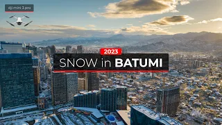 Snow in Batumi (Georgia) - drone video - 4K