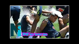 Philippe Coutinho gets covered in eggs and flour by his Brazil teammates to celebrate his birthday