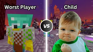 Minecraft’s Worst Player vs. A KID